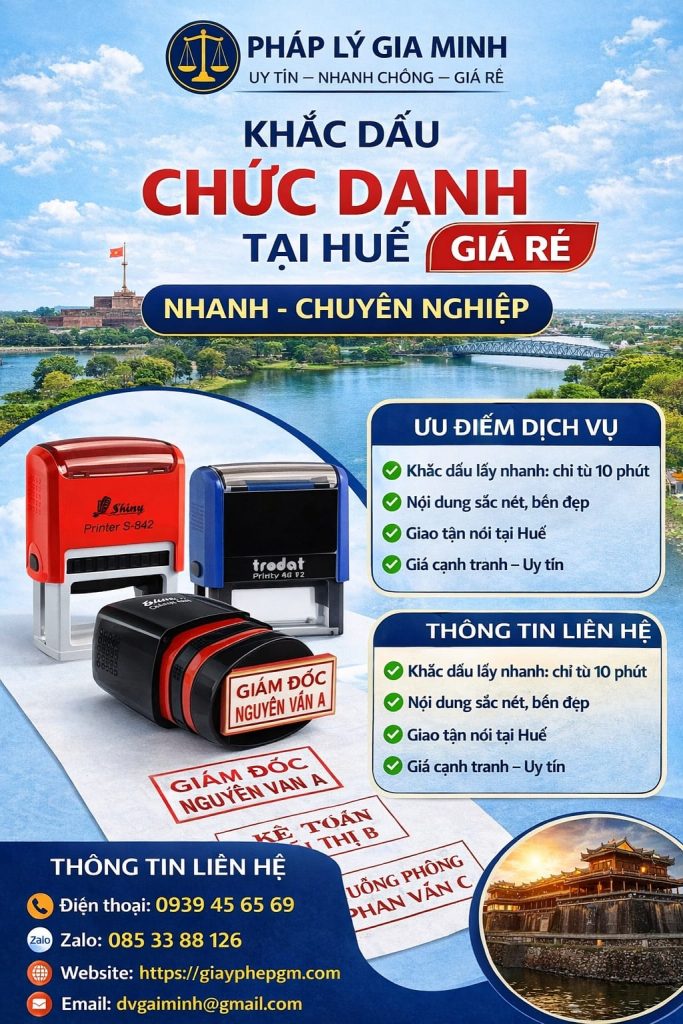 Khắc dấu chuyên nghiệp tại Huế