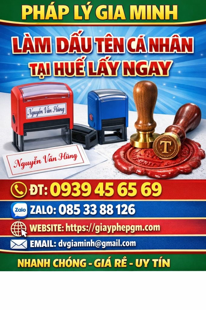 Khắc dấu chức danh tại Huế