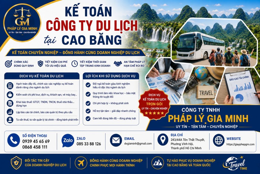 Dịch vụ kế toán công ty du lịch tại Cao Bằng chuyên nghiệp, quản lý tài chính hiệu quả 1 Kế toán công ty du lịch tại Cao Bằng