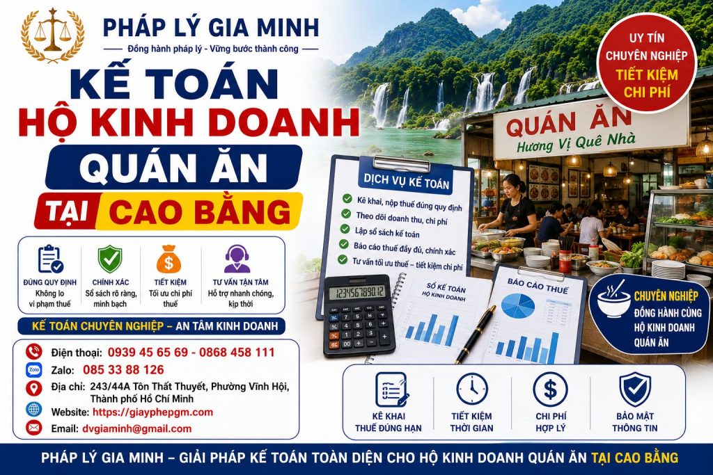 Kế toán hộ kinh doanh quán ăn tại Cao Bằng