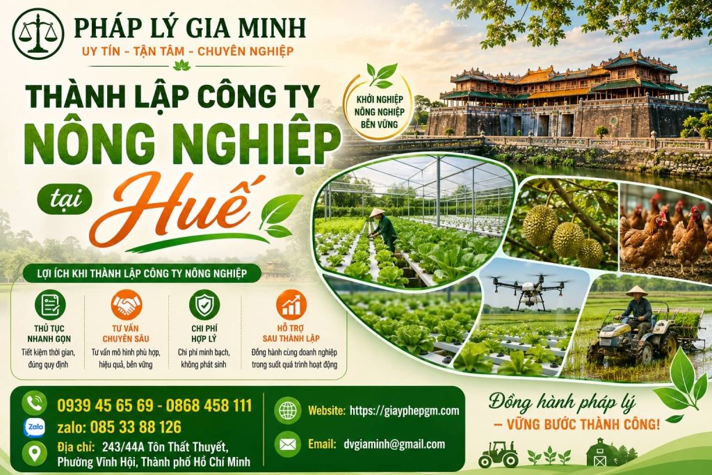 Thành lập công ty nông nghiệp tại Huế – Xây dựng mô hình từ vùng sản xuất đến chuỗi giá trị 1 Thành lập công ty nông nghiệp tại Huế